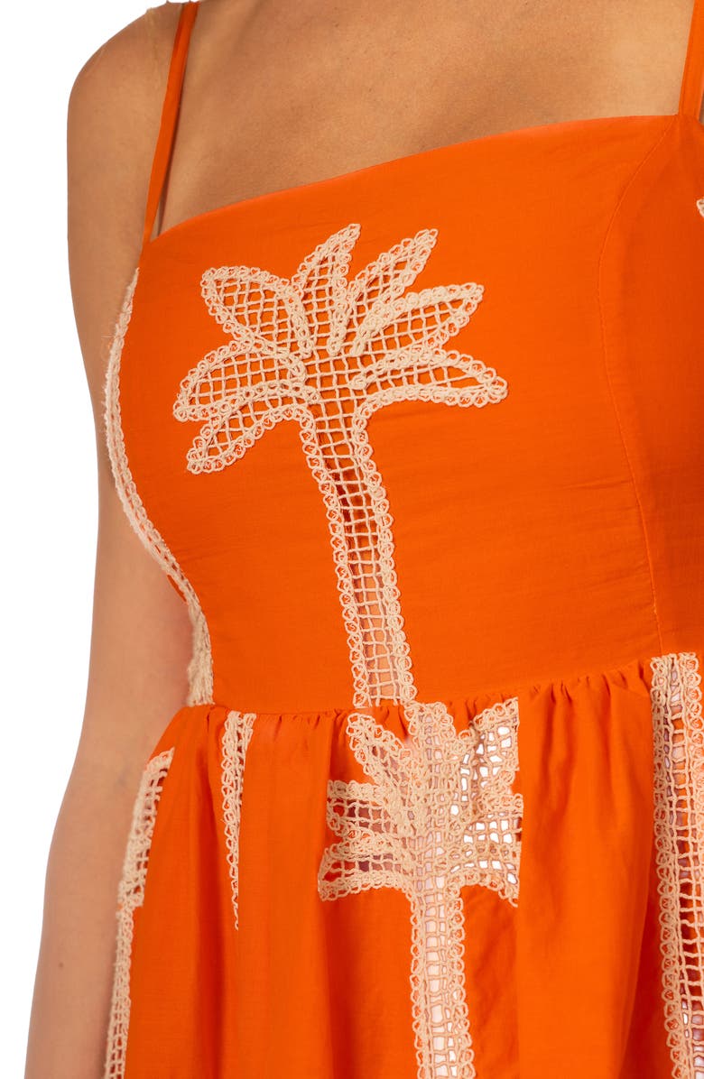 Maaji Tangerine Tropiccs Emiliana Cover-Up Dress, Alternate, color, Orange