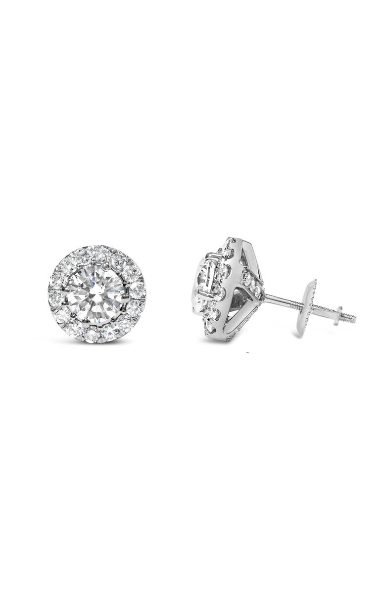 Haus of Brilliance 14K White Gold 3.0 Cttw Lab-Grown Diamond Hidden Halo Stud Earrings, Alternate, color, White