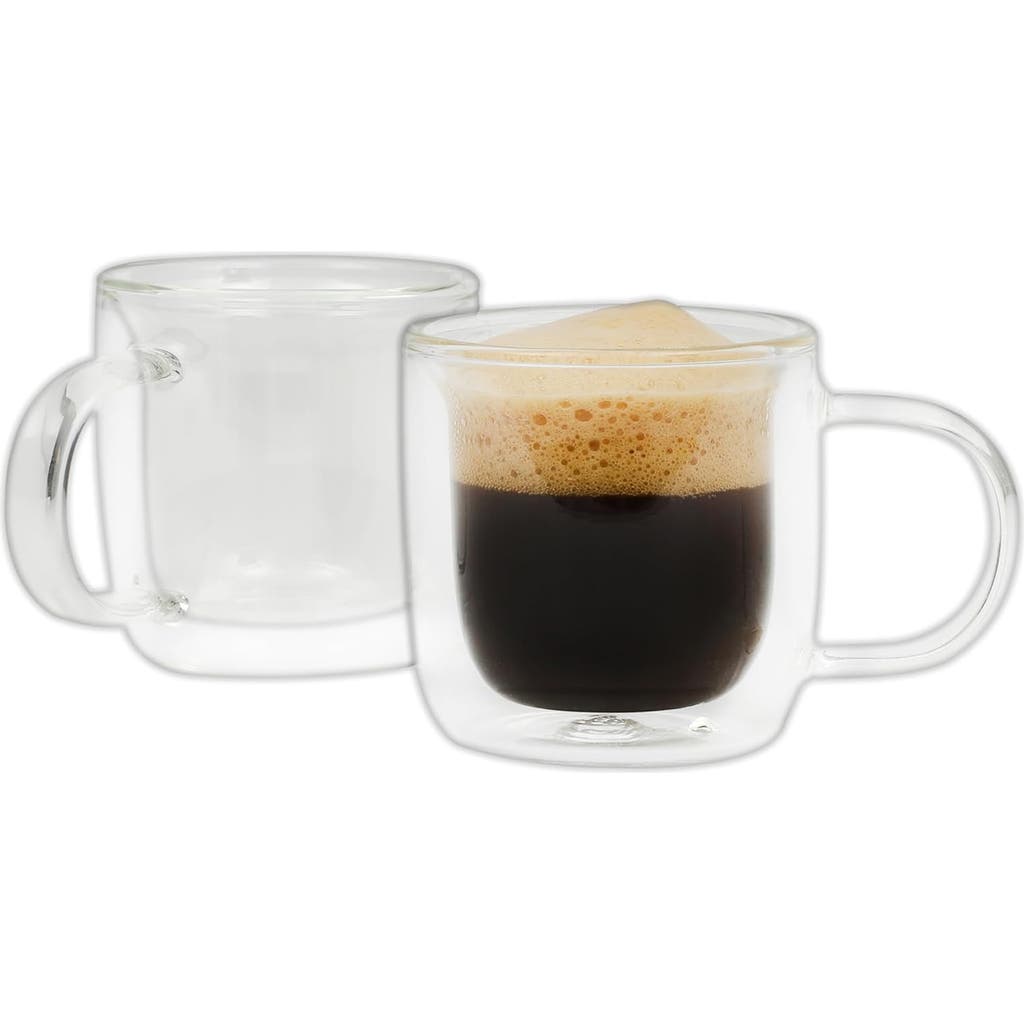 Mr Coffee Mr. Coffee Salon Espresso 2 Piece 3 Ounce Double Wall Insulated Glass Mug Set In Transparent