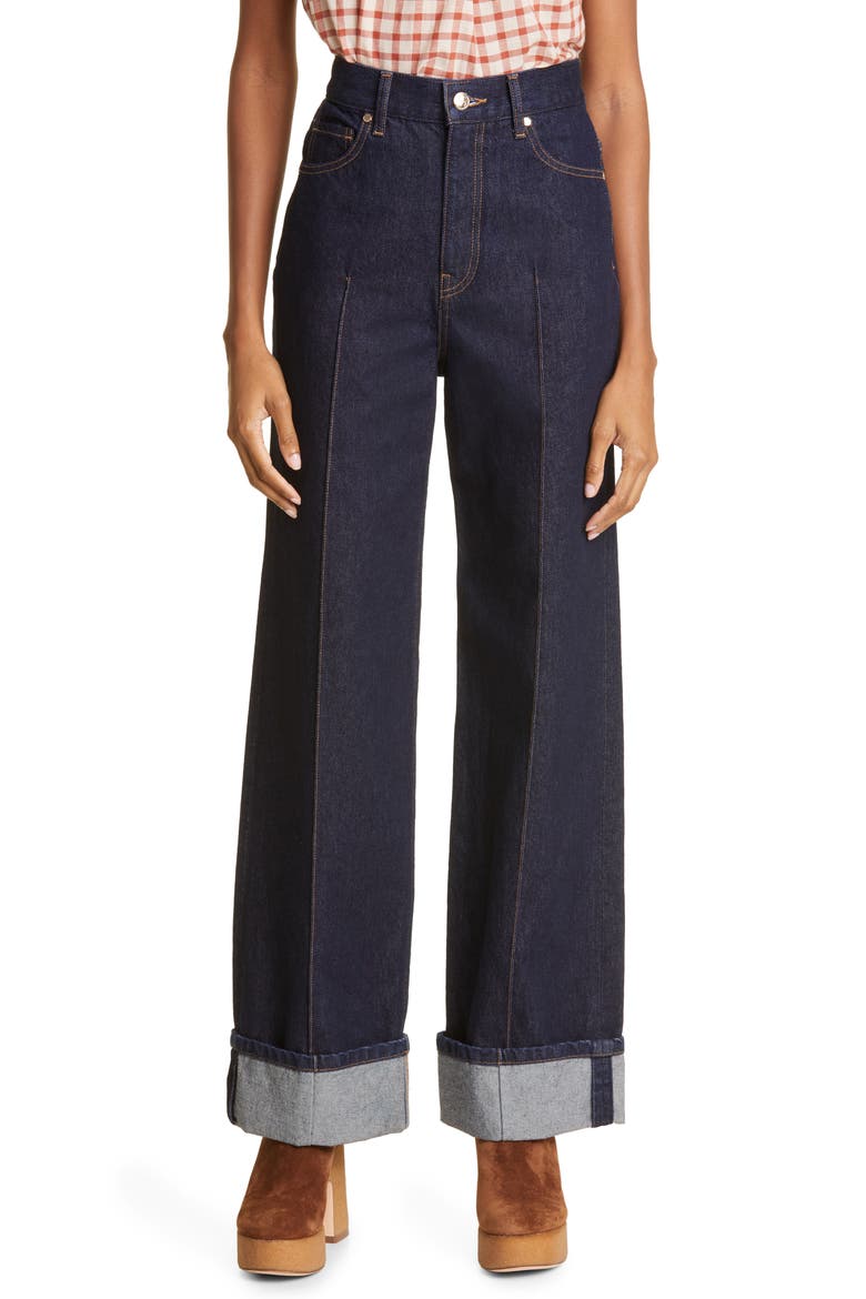 The Genevieve Topstitch Nonstretch Jeans, Main, color, TIGRIS RIGID WASH