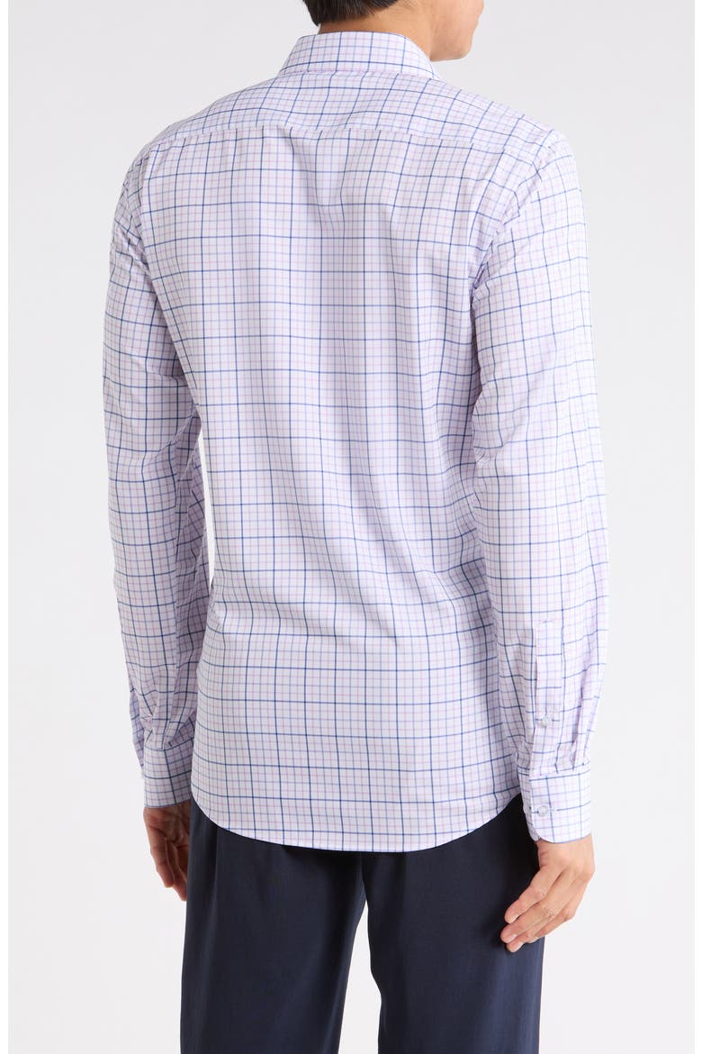 Slim Fit Plaid Dress Shirt, Alternate, color, WHITE/ NAVY