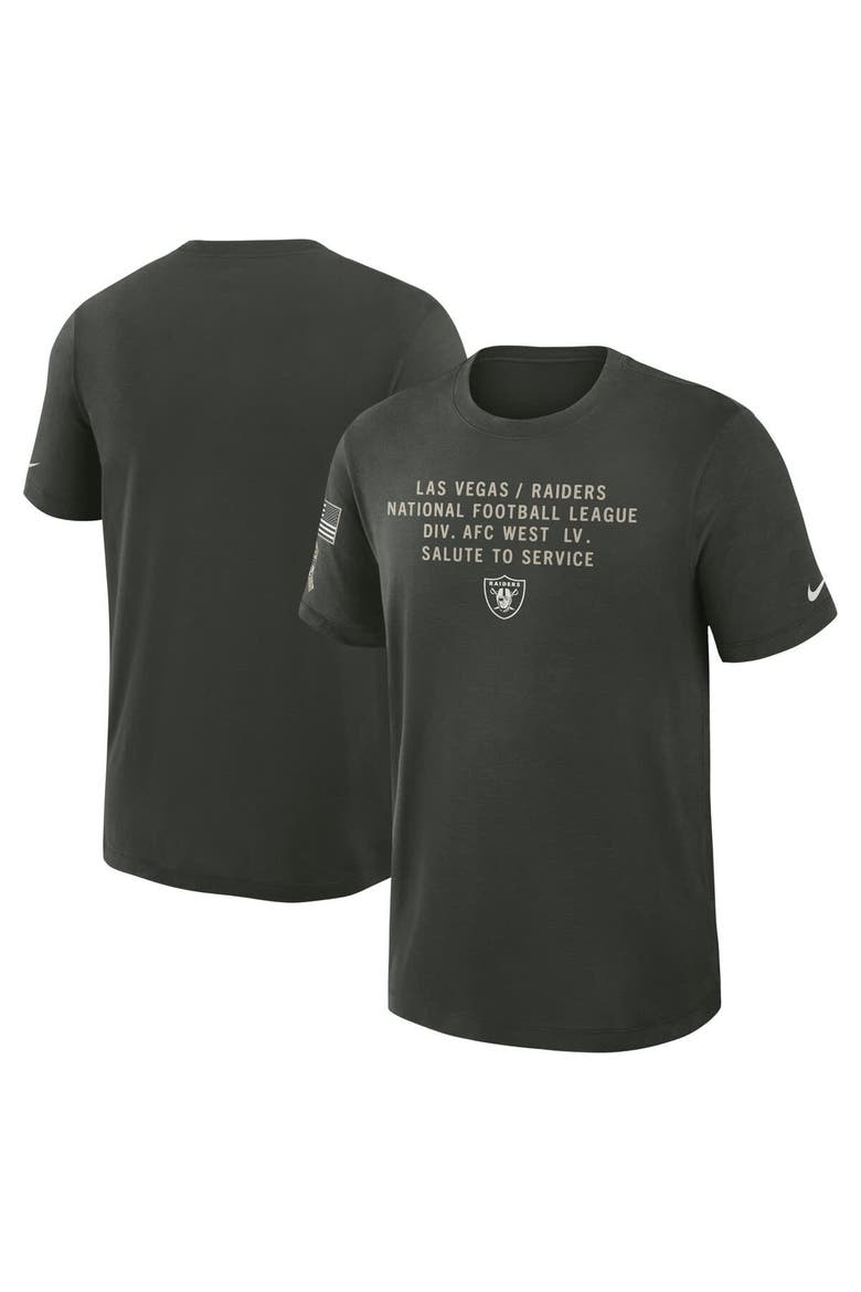 Men's Nike Dark Green Las Vegas Raiders 2025 Salute to Service Sideline Slub Dri-FIT T-Shirt, Main, color, Dark Green