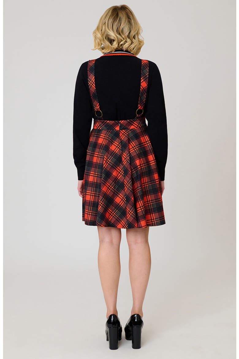 Brionne Pinafore Skirt, Alternate, color, Orange Plaid