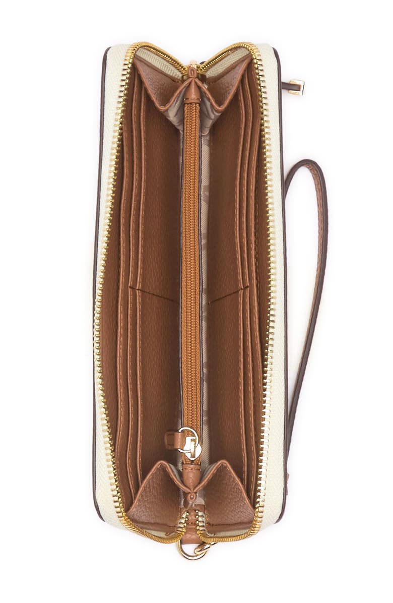 Calvin Klein Pindot Logo Zip Around Wallet, Main, color, 