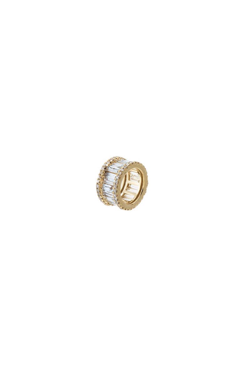 Diamond Pave X Baguette Rondelle Charm 14K, Main, color, 14K Gold