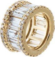 BY ADINA EDEN Diamond Pave X Baguette Rondelle Charm 14K
