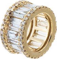 BY ADINA EDEN Diamond Pave X Baguette Rondelle Charm 14K