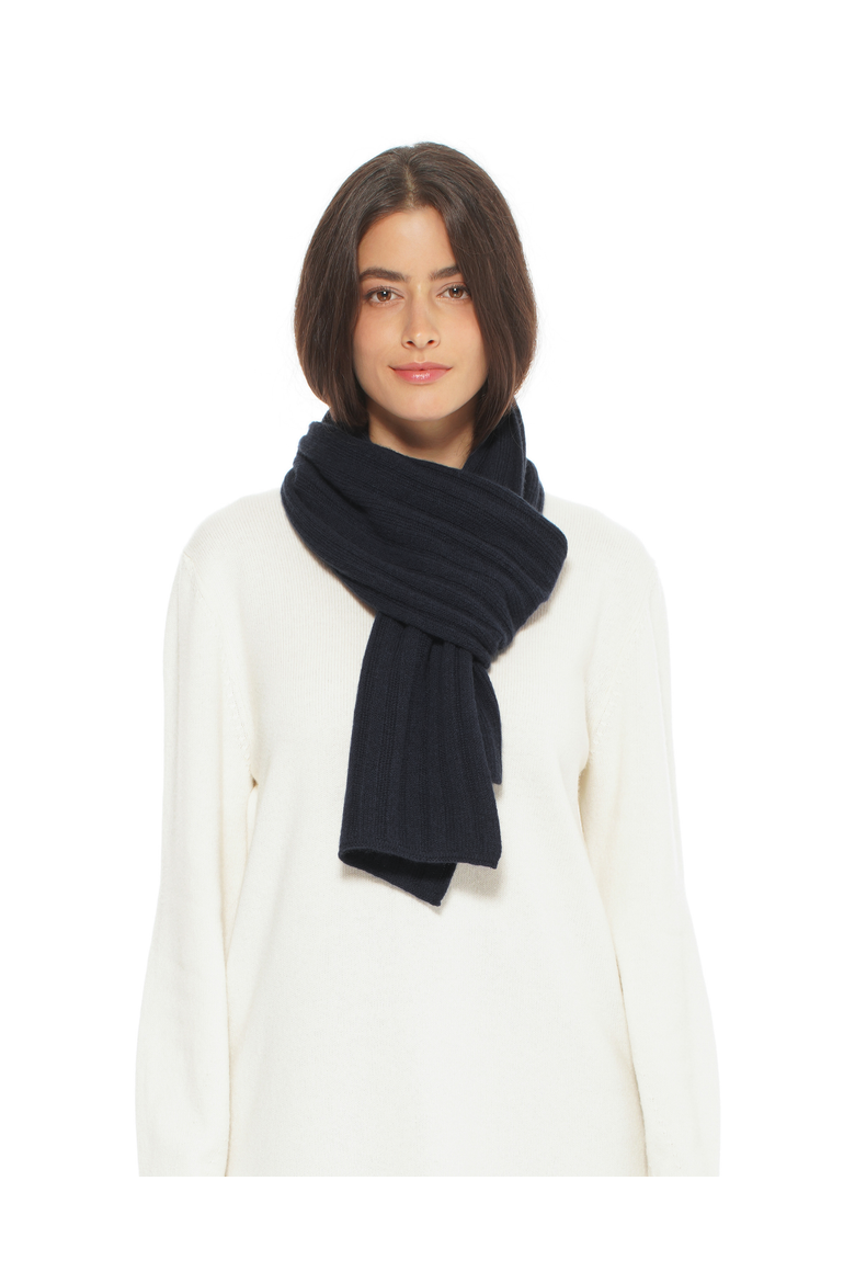 Pure Cashmere Plush-Ribbed Scarf, Main, color, Charcoal