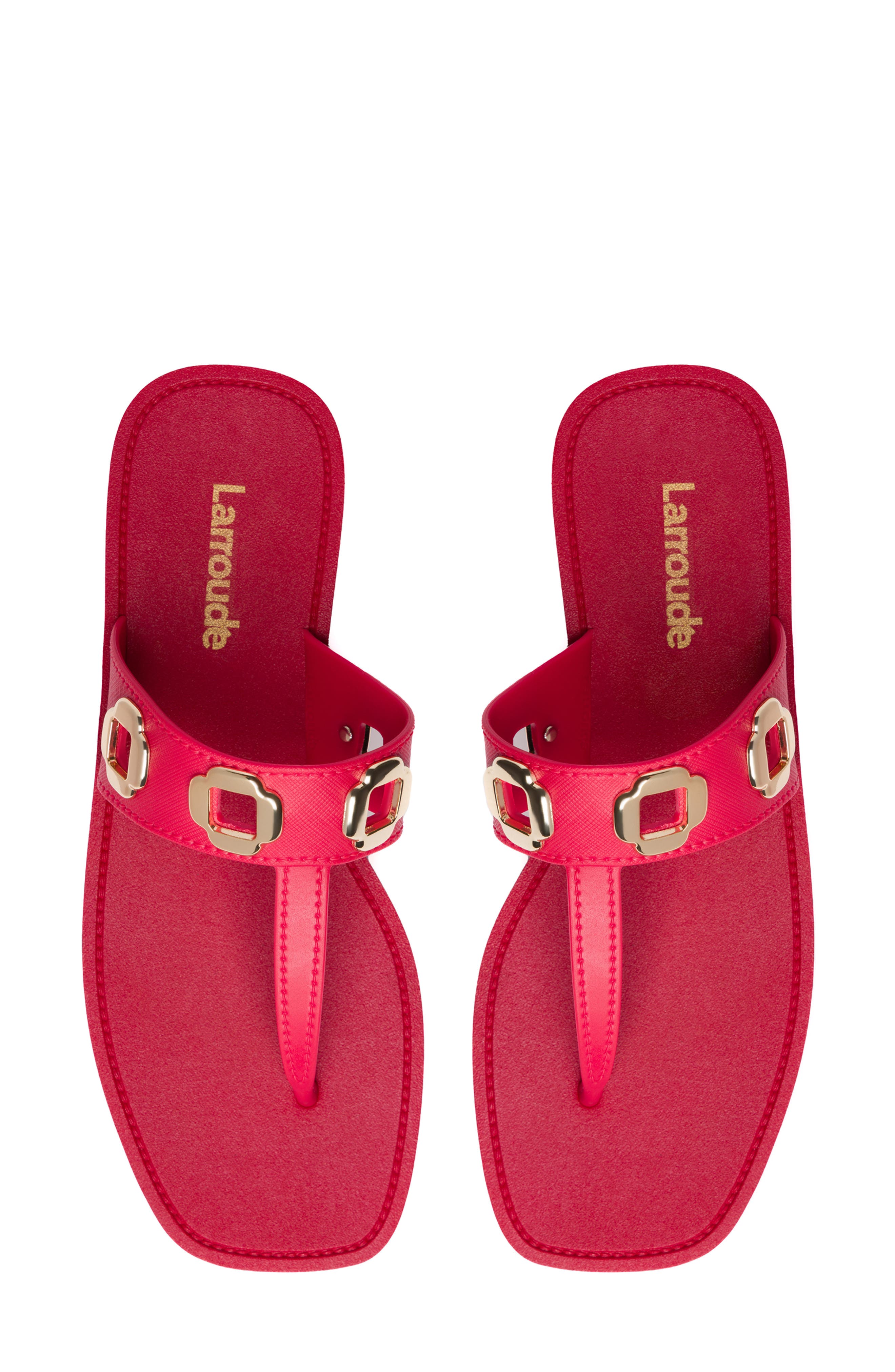 Larroudé Milan Sandal, Alternate, color, Scarlet
