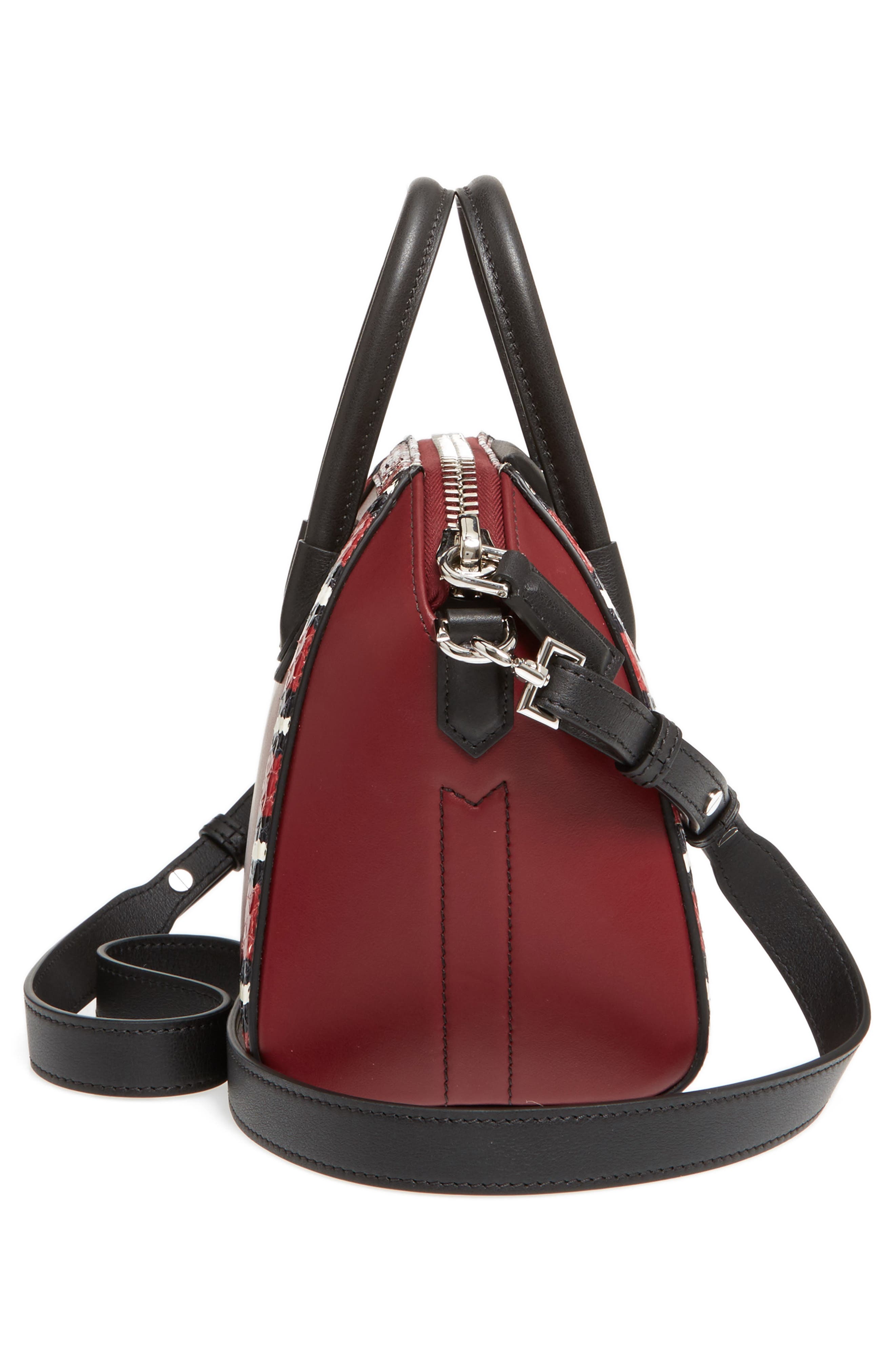 Givenchy Antigona Genuine Snakeskin & Calfskin Leather Satchel, Alternate, color, 