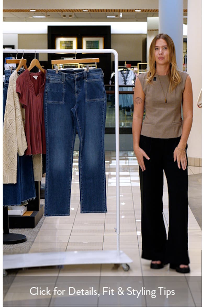 Marilyn High Waist Patch Pocket Straight Leg Jeans video