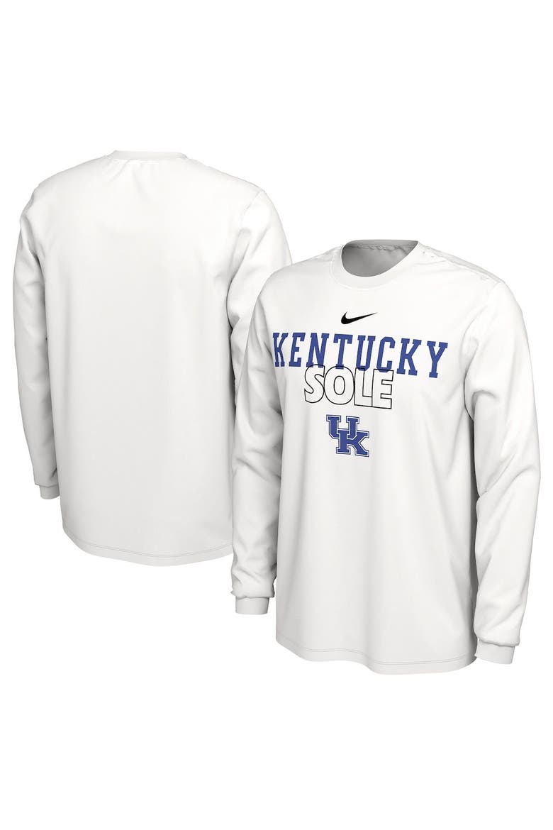 White Kentucky Wildcats 2023 On Court Bench Long Sleeve T-Shirt, Main, color, White
