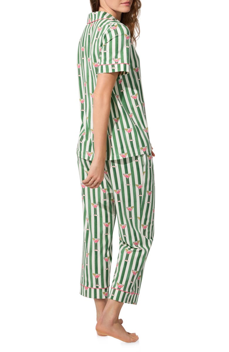 BedHead Pajamas Print Jersey Crop Pajamas, Alternate, color, Martini Oclock