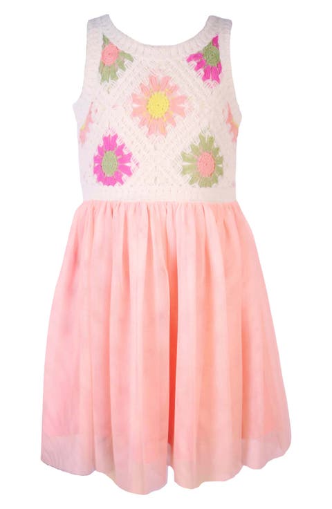 Kids' Square Open Knit Mesh Tutu Dress (Toddler, Little Kid & Big Kid)