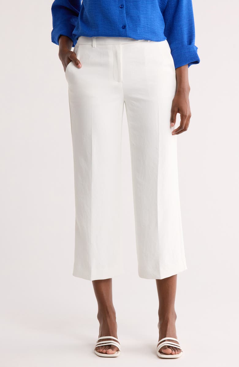 DKNY Hard Crop Pants, Main, color, Ivory