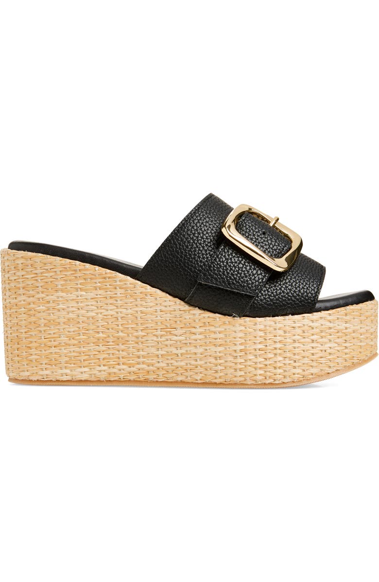 Chocolat Blu Jana Platform Wedge Slide Sandal, Alternate, color, Black Leather