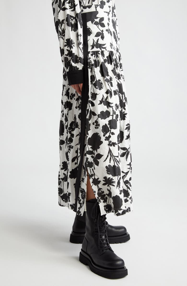 Max Mara Udente Floral Print Tiered Cotton & Silk Skirt, Alternate, color,