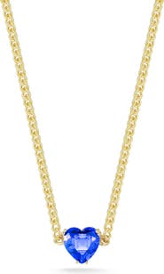 SPHERA MILANO 14K Gold Plated Cubic Zirconia Heart Pendant Necklace