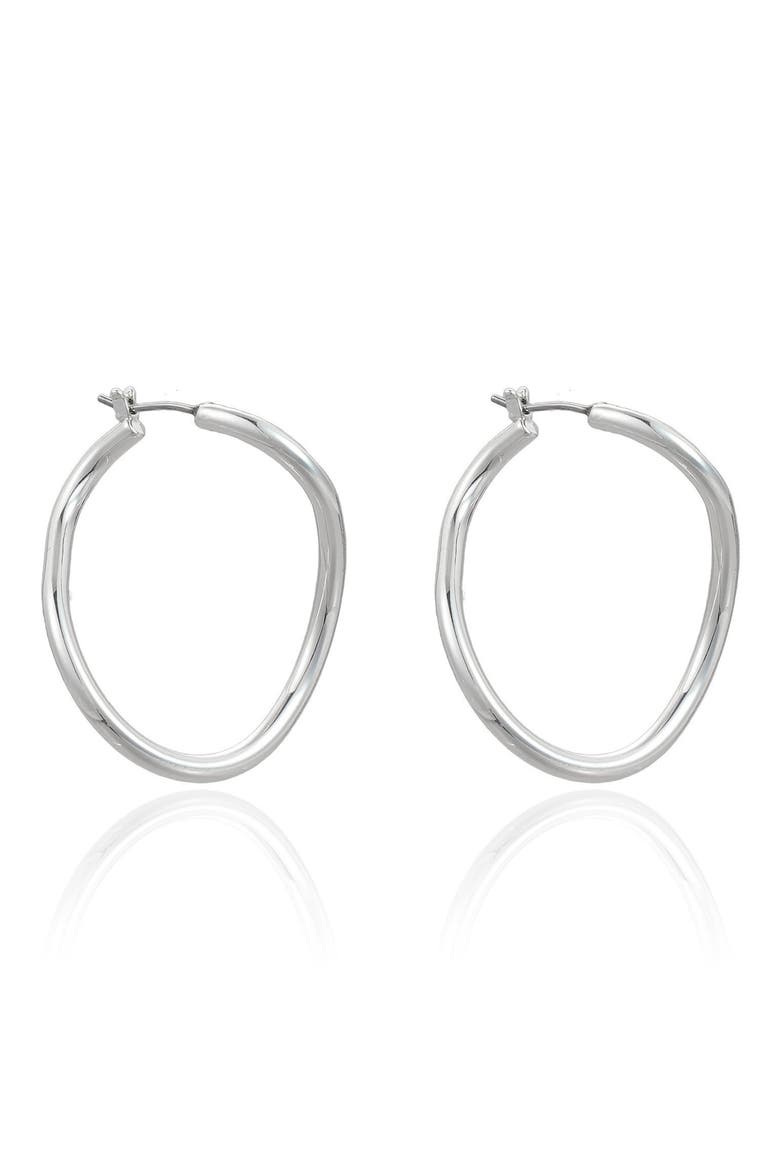 Thin Strand Hoop Earrings, Alternate, color, SILVER