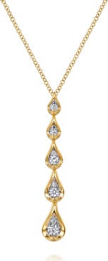 Gabriel & Co. 14k Gold Diamond Teardrop Pendant Necklace
