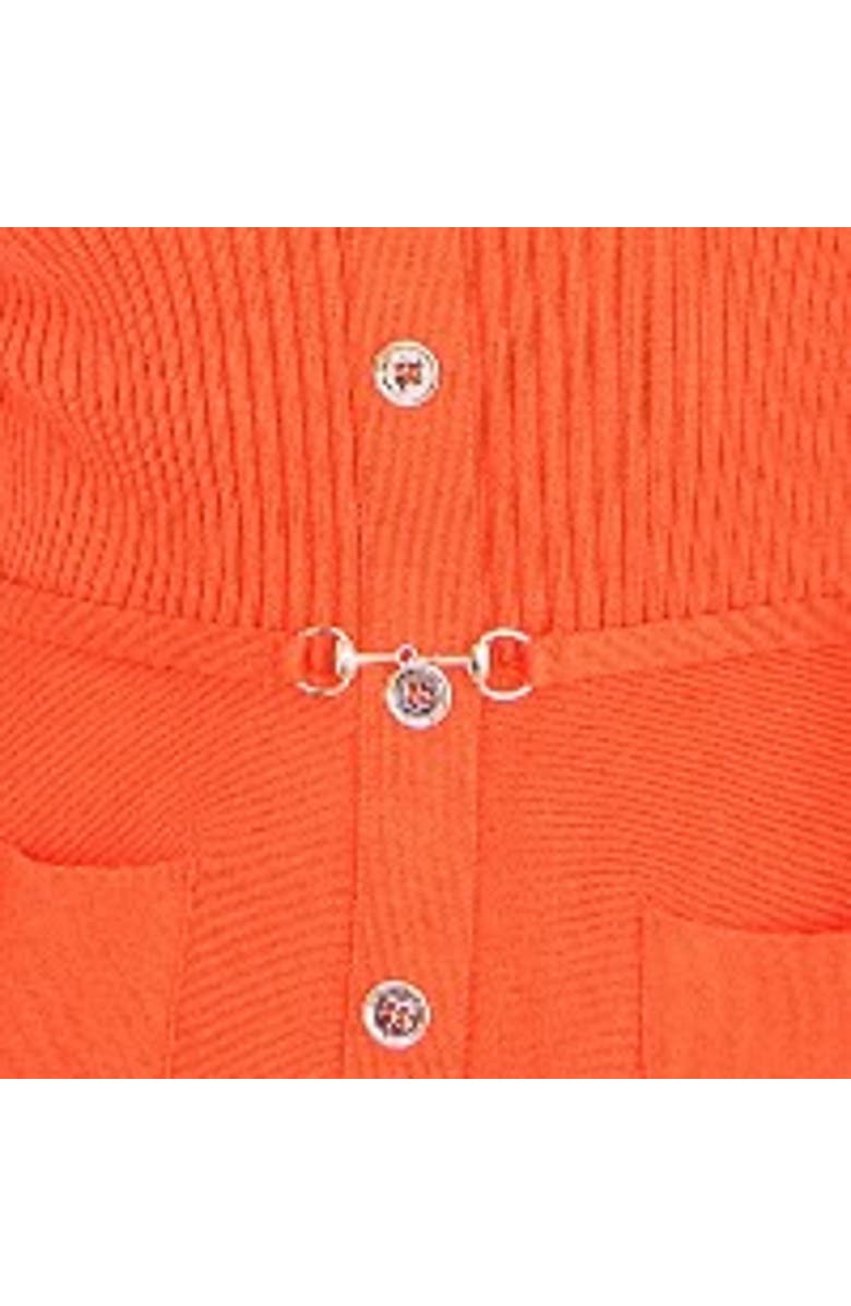 Yumi Rib Knitted With Buckle Skater Dress, Alternate, color, Orange