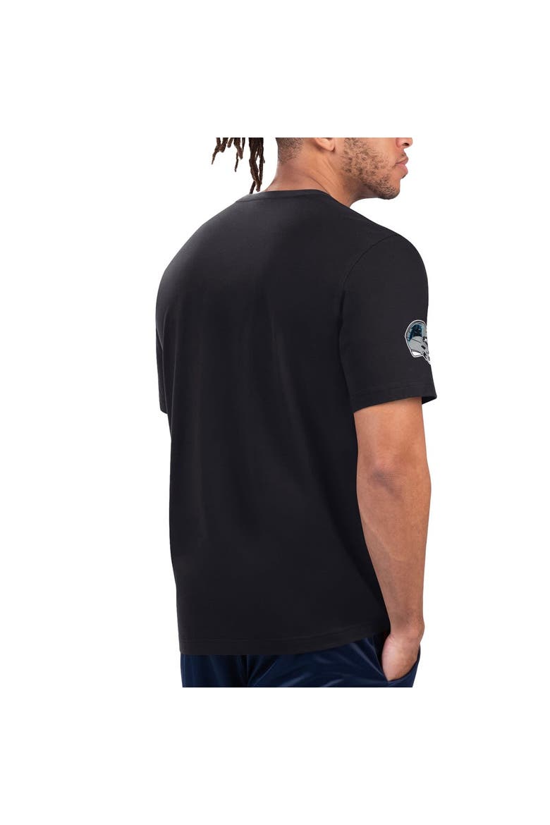 Men's Starter Black/Blue Carolina Panthers Finish Line Extreme Graphic T-Shirt, Alternate, color, Black