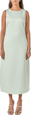 English Factory Sleeveless Satin Midi Dress