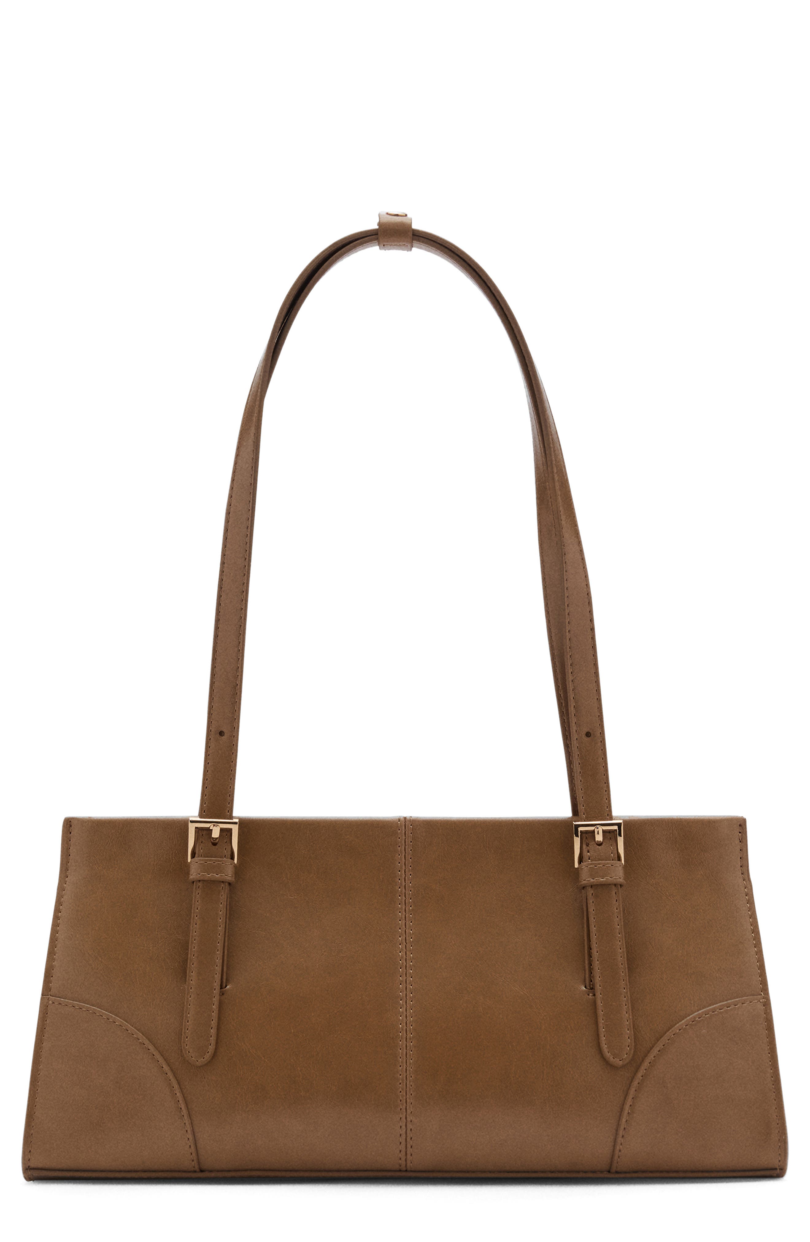 MANGO Faux Leather Shoulder Bag, Main, color, 