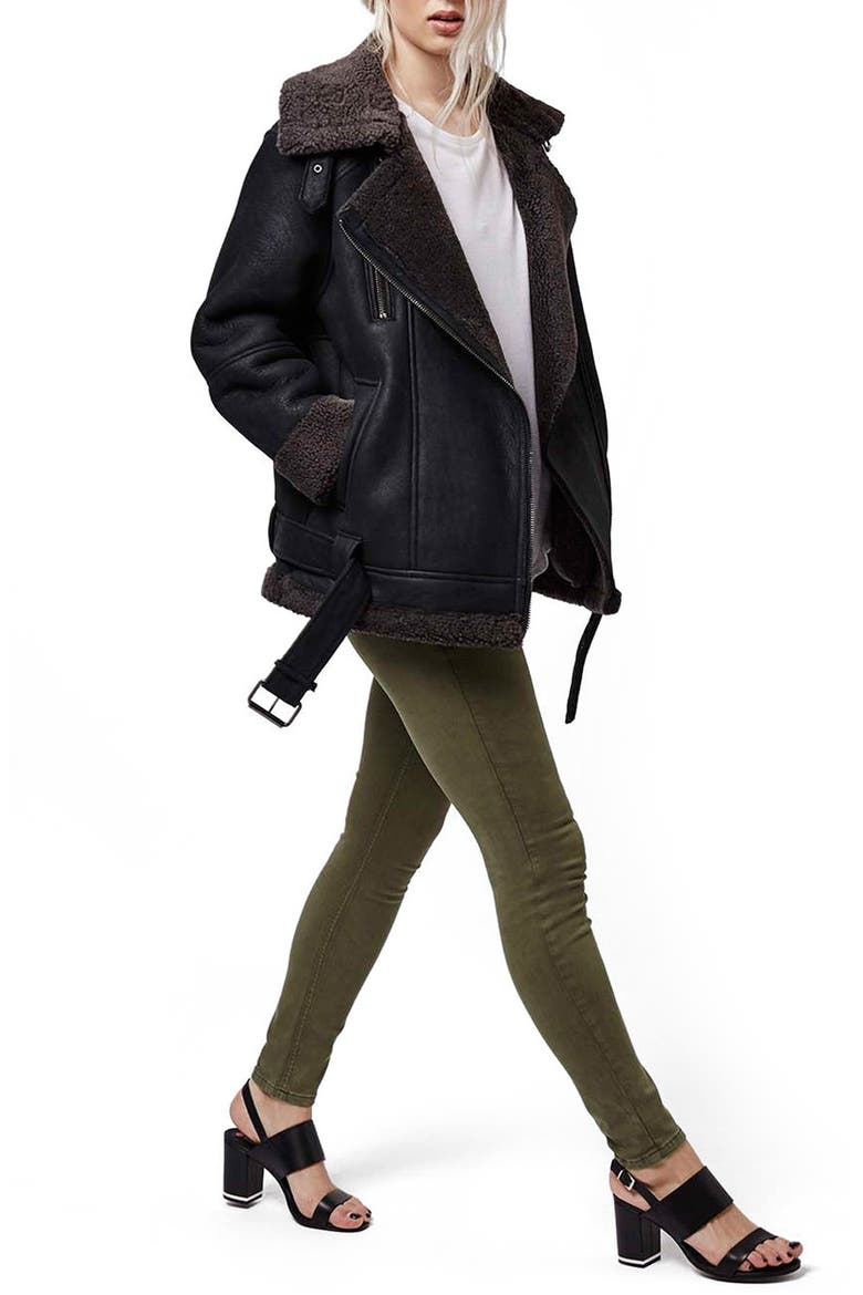 Moto 'Jamie' Skinny Ankle Jeans, Alternate, color, OLIVE