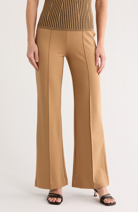 Front Seam Straight Leg Ponte Pants