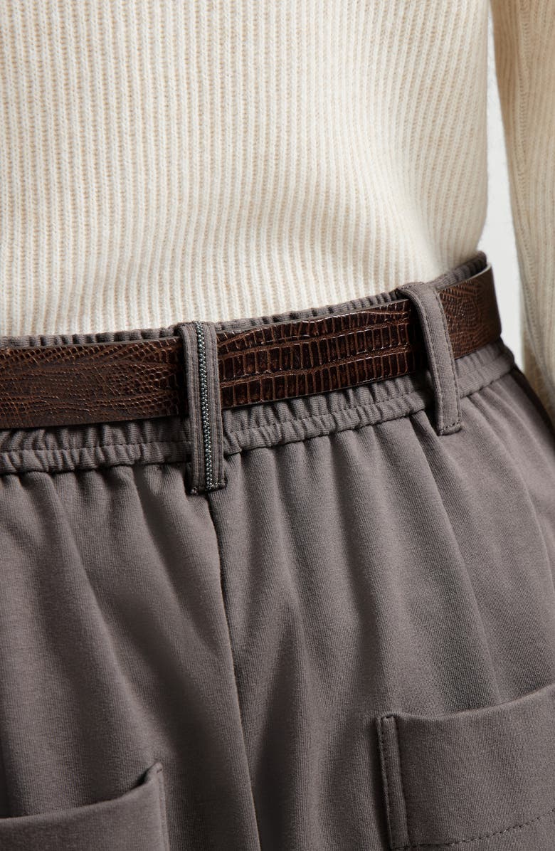 Brunello Cucinelli Wide track trousers, Alternate, color, Brown