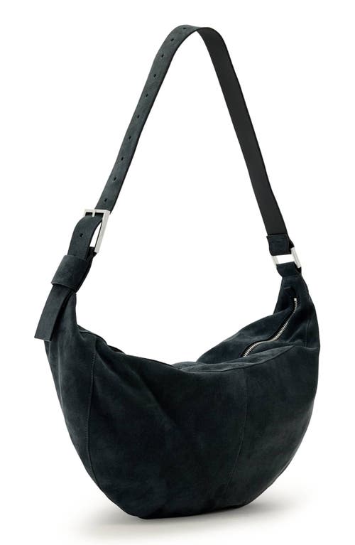 Allsaints Luna Suede Shoulder Bag In Blue