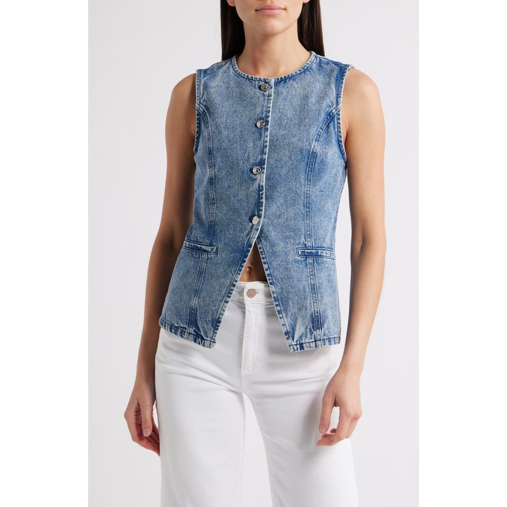 Steve Madden Wesley Denim Button-up Vest