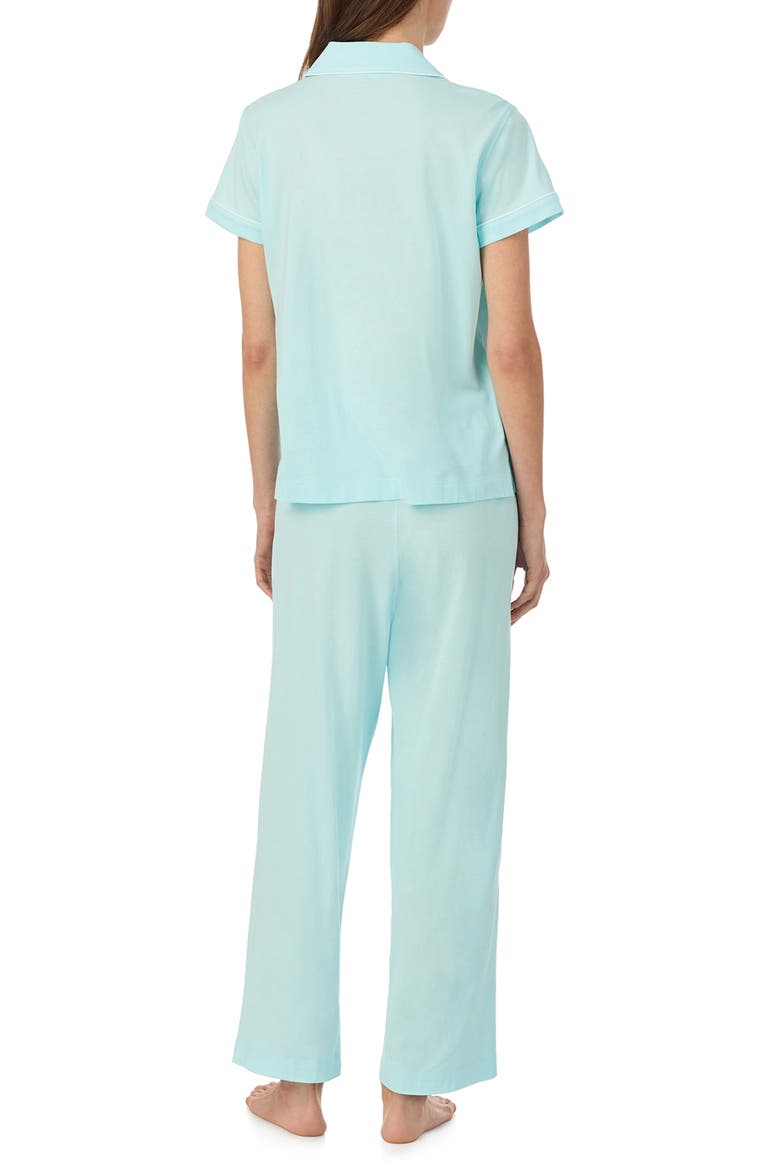 Short Sleeve Cotton Blend Pajamas, Alternate, color, TURQUISE