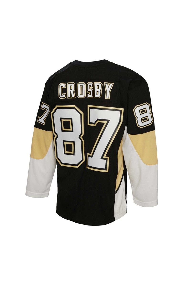 Mitchell & Ness Men's Mitchell & Ness Sidney Crosby Black Pittsburgh Penguins Big & Tall 2008 Captain Patch Blue Line Player Jersey, Alternate, color,