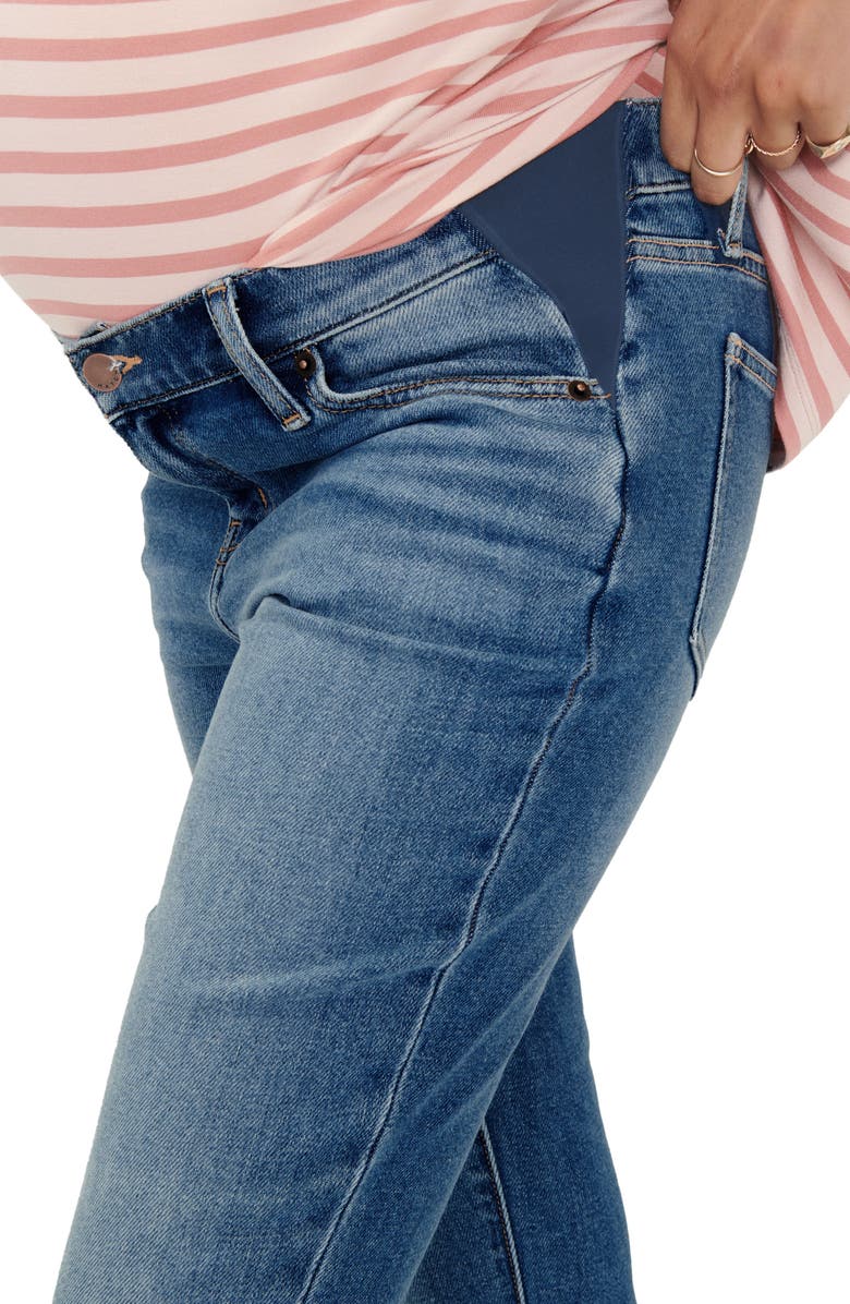 HATCH The Under The Bump Crop Maternity Jeans, Alternate, color, Indigo