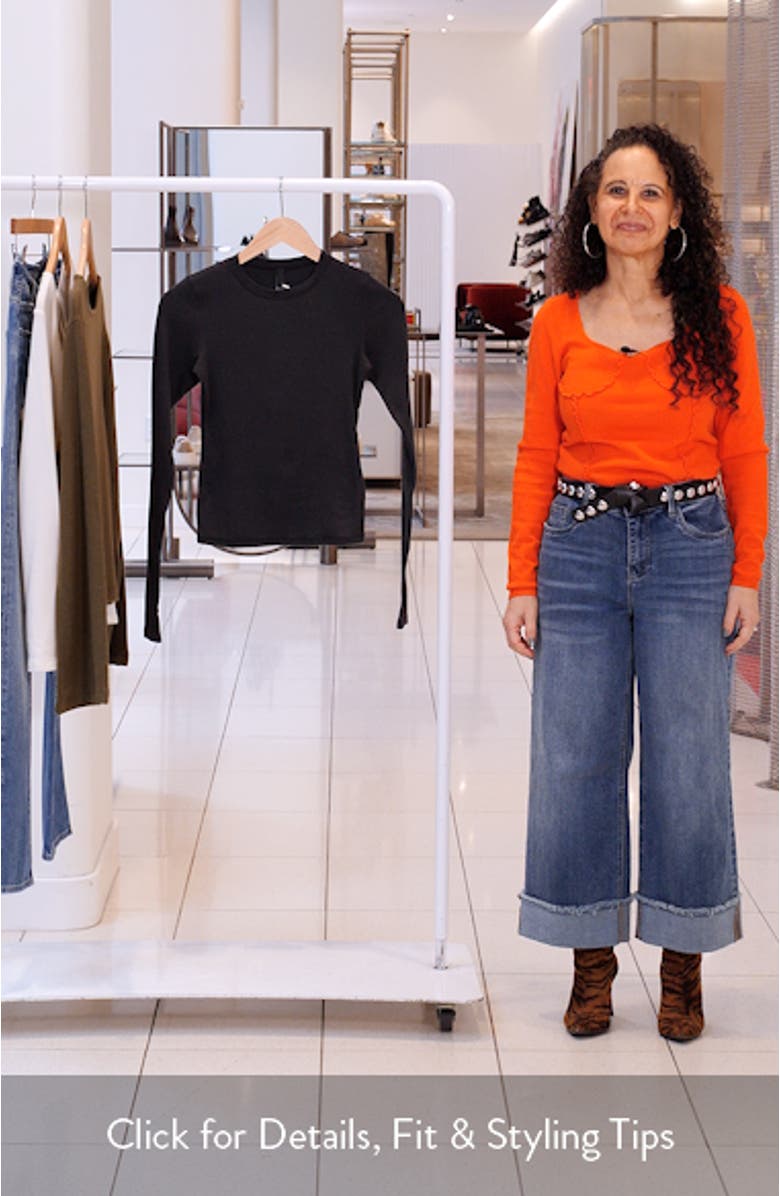 Stretch Cotton Rib Long Sleeve T-Shirt, sales video thumbnail