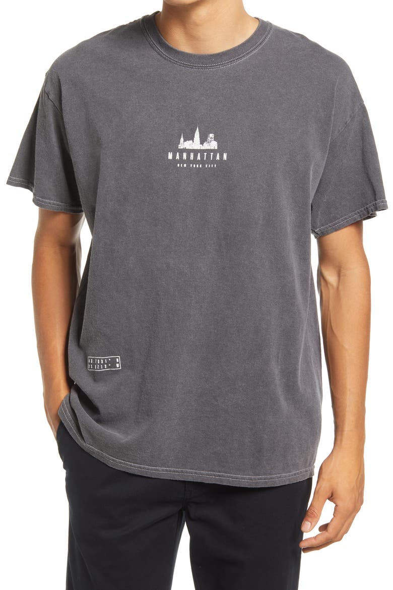 Men's Manhattan Graphic Tee, Main, color, BLACK