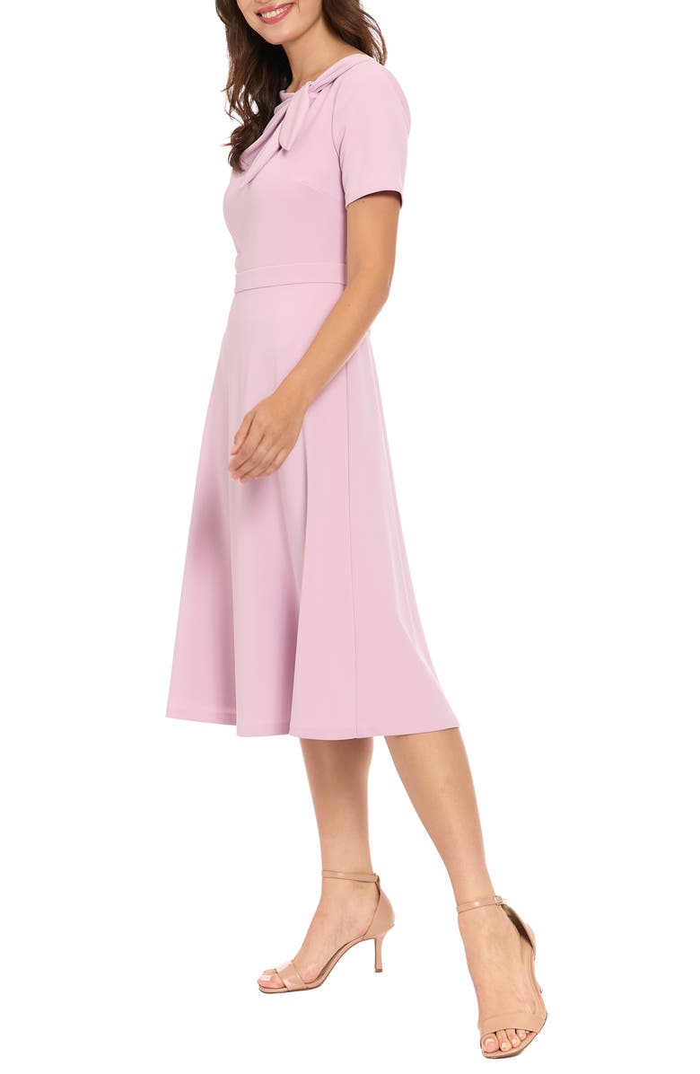 London Times Scuba Crepe Fit & Flare Dress, Alternate, color, Orchid