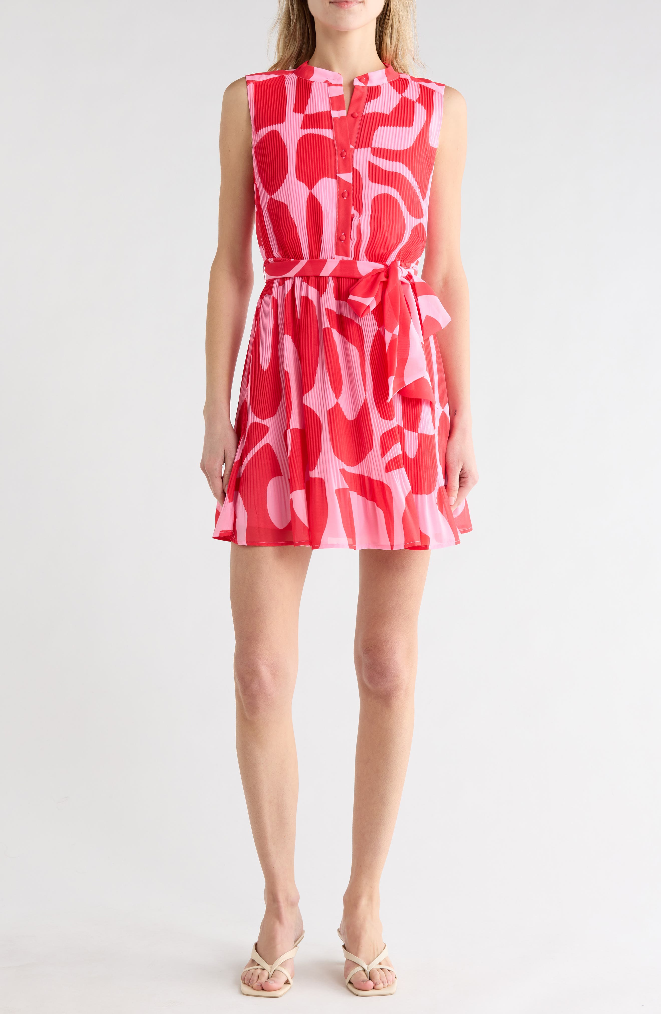 Pleated Tie Waist Dress - image 3