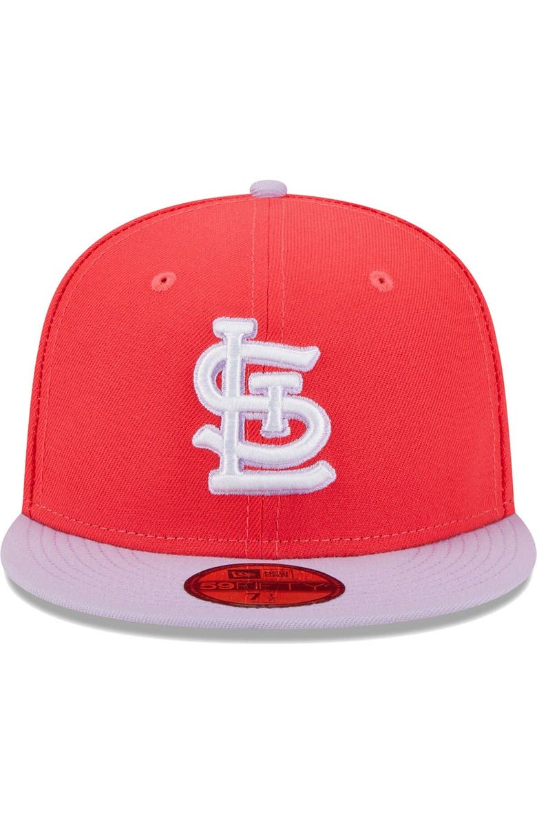 New Era Men's New Era Red/Lavender St. Louis Cardinals Spring Color Two-Tone 59FIFTY Fitted Hat, Alternate, color, 