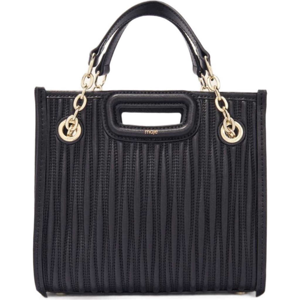 Maje Mini M Tote Bag In Black