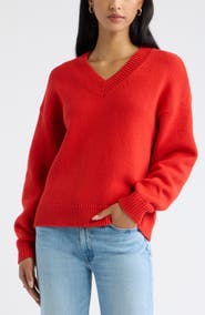 Open Edit Relaxed V-Neck Sweater