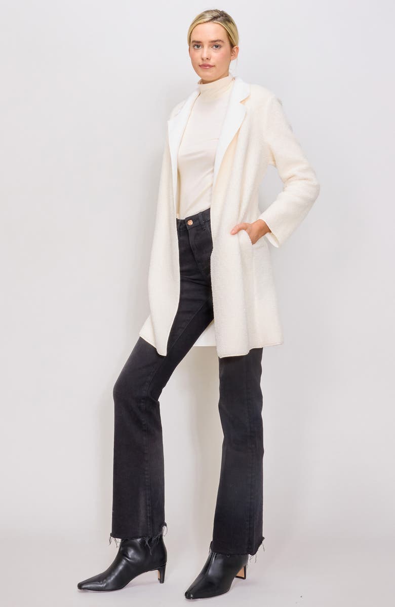 MELLODAY Faux Shearling Coat, Alternate, color, Bone