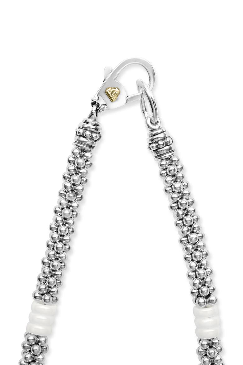 White Caviar Ceramic Collar Necklace, Alternate, color, WHITE