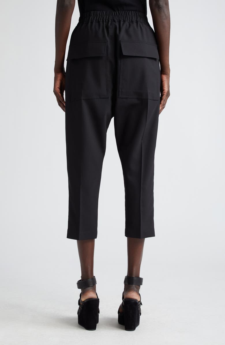 Rick Owens Crop Stretch Wool Pants, Alternate, color,