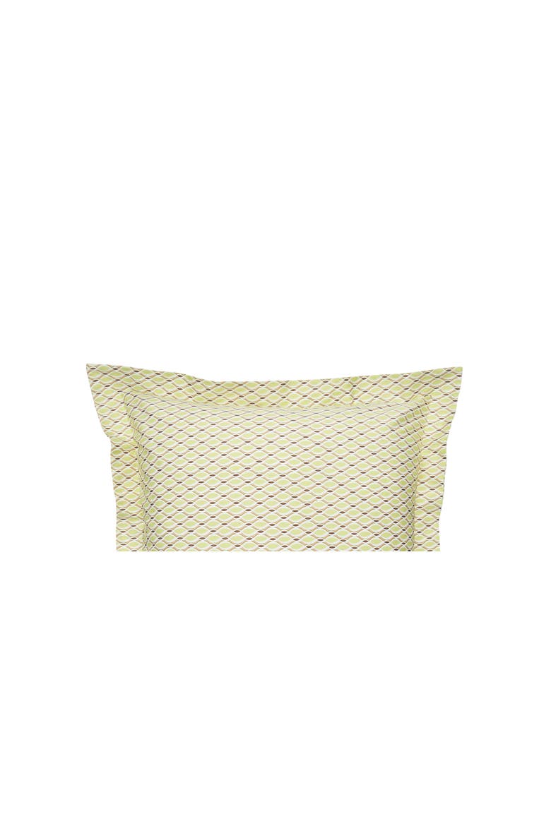 Calypso Shells Green Beach Coastal Cotton Euro Pillow Sham, Alternate, color, Green