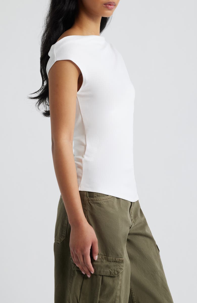 MANGO Asymmetric One-Shoulder Top, Alternate, color, White