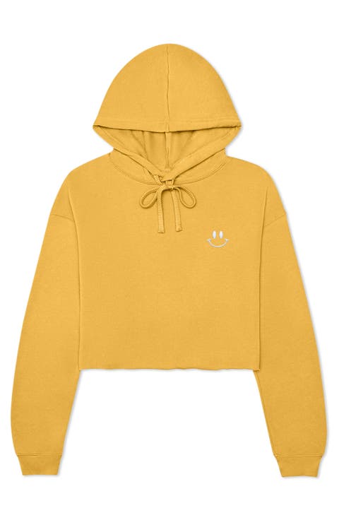 Smile Face Cropped Hoodie