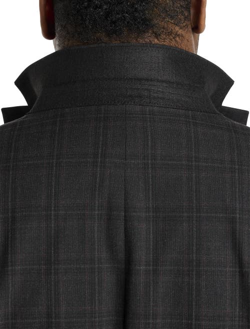 Michael Kors Check Patterned Suit Jacket In Charcoal